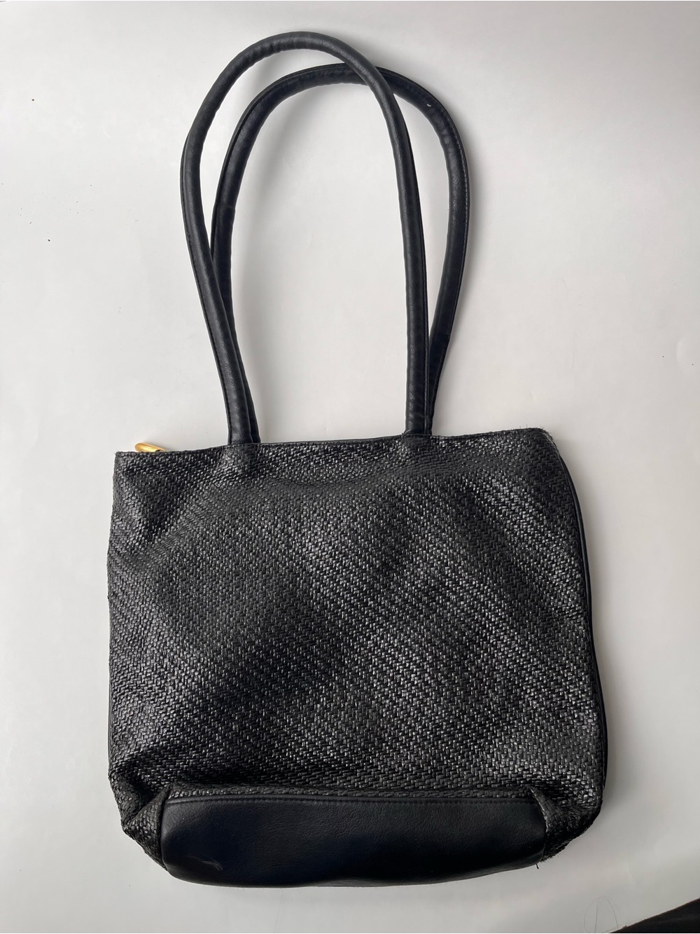 Large Black Shoulder Bag Purse w/Gold Hardware